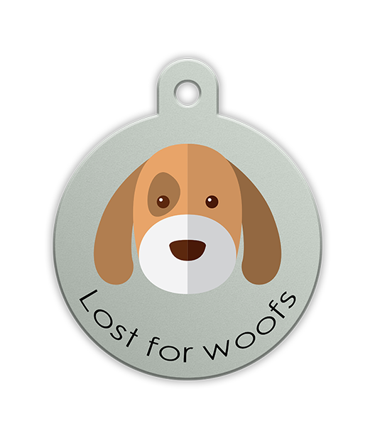 Lost for Woofs Petfetch pet tag - PetfetchID - Fun Pet Tags